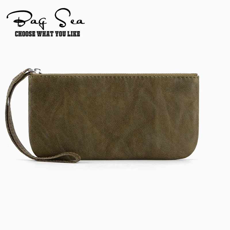 

New genuine leather solid color soft small women's wallets purses for coins Cell phone Card Holder Ladies Clutch bolsa feminina