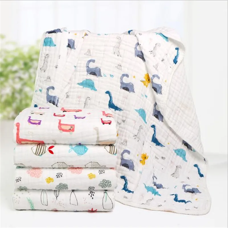 

1Pcs 6 layers Muslin 100% Cotton Baby Swaddles Soft Newborn Blankets Gauze infant wrap sleepsack 110*110cm