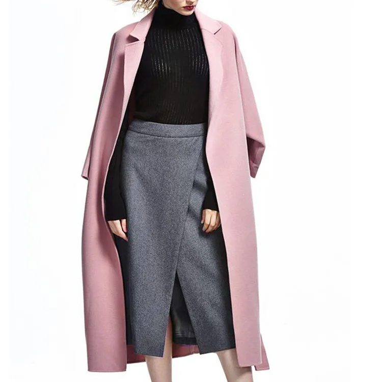 

Europe High-end Handmade Wool Coat 2017 Autumn And Winter Women New Double-sided Cashmere Jacket Female Overcoat Plus Size
