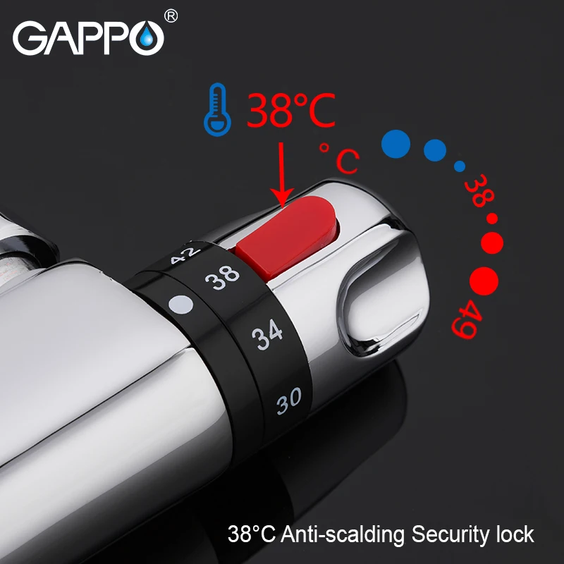 GAPPO Термостатический Для ванной душ управление клапан нижний кран настенный горячей и холодной латуни ванная комната смеситель ванна кран