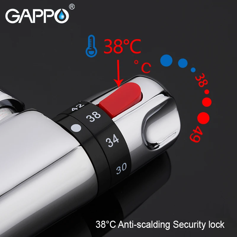 Kaufen GAPPO Thermostat Bad Dusche Control Ventil Unten Wasserhahn Wand Montiert Warmen Und Kalten Messing Bad Mischer Badewanne Tap