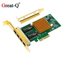 I350T4 1000 Мбит/с PCI Express pcie 4 x RJ45 RJ-45 гигабитный Ethernet LAN четырехпортовый серверный адаптер Сетевая карта чип