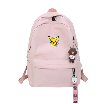 

Pikachu Casual Women Backpack Pokemon Backpacks Girls School Bags Canvas Travel Rucksack Female Pack Bag Mochila with gift