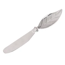 В форме листа, ручка для хлеба, нож для масла, десертное варенье, распорка, Серебряная пластина, винтажный инструмент для завтрака, кухонные принадлежности гаджет