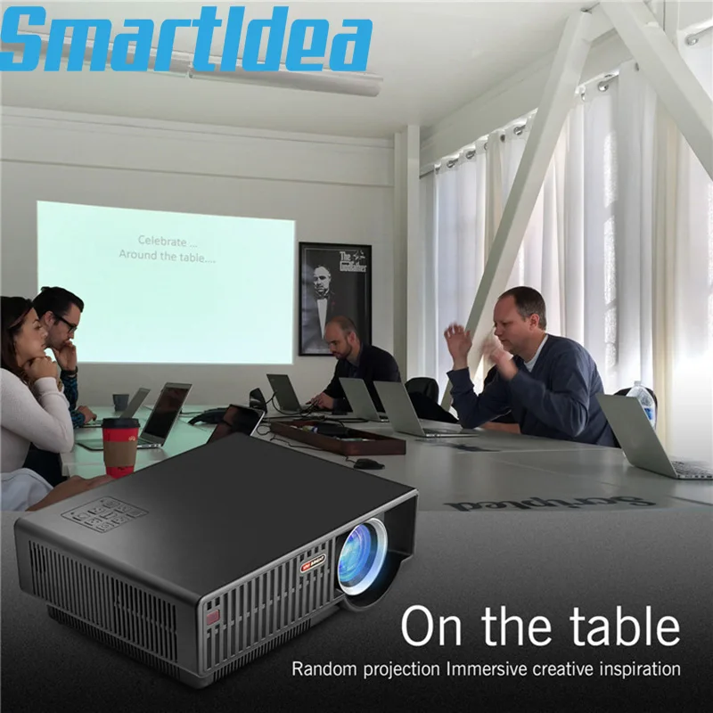 

Russia Clearance Sale,C90/C90UP 5000lumens HD Projector Android 6.0 WIFI Home Projector Play 4K video Full HD LED LCD 3D Beamer