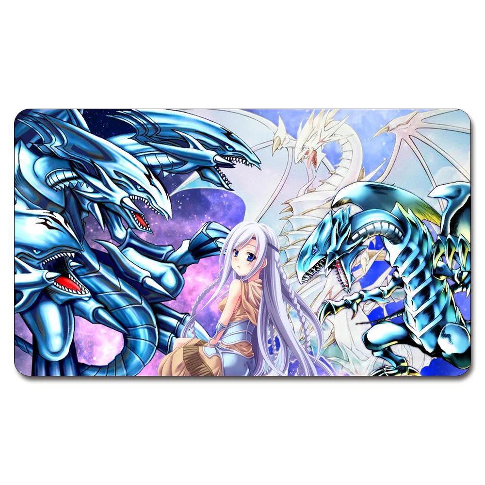 YGO Blue-eyes White Dragon Legendary Collection Limited Edition Ultra Rare Playmat Custom Play Pad with Playmat Storage Bag blood bowl 2 legendary edition pc