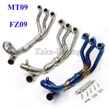 

MT09 Titanium alloy Full System Motorcycle Exhaust Modified Scooter Front Header Mid link Pipe Slip-On For Yamaha MT-09 FZ-09