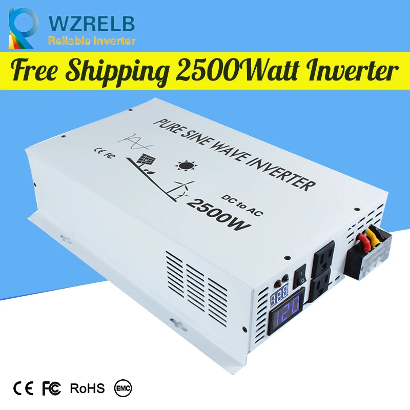 

Off Grid Pure Sine Wave Solar Inverter 24V 220V 2500w Car Power Inverter 12V DC to 100V/120V/240V AC Converter Power Supply