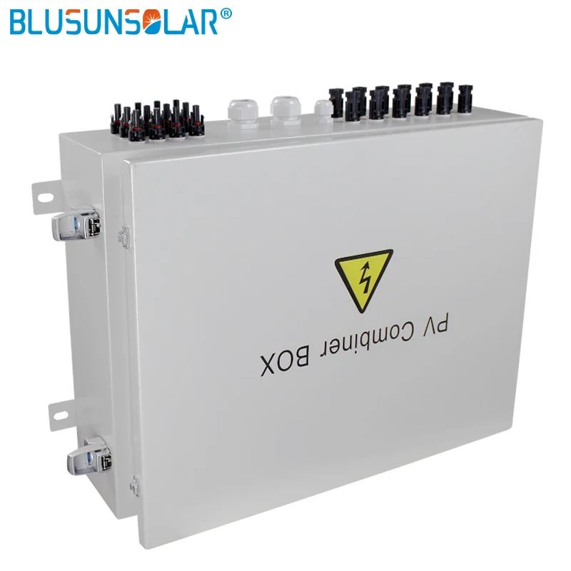 1set Hgih quality Stainless Steel Housing 1000VDC 12 strings input and 1 string output combiner box with 15A fuse and MC-4 panel
