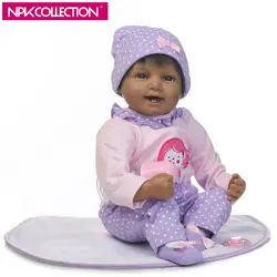 NPK 22 дюймов индийский Стиль винилсиликоновых Reborn Baby Doll на день рождения Рождественский подарок Bebe Boneca для маленьких девочек игрушки куклы