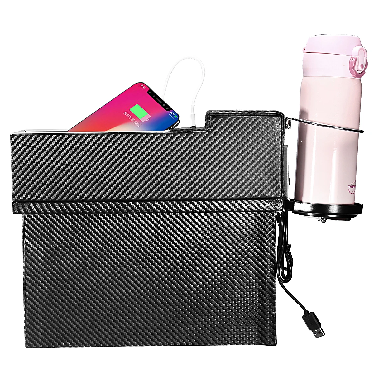 Бокс для хранения на правом/пассажирском сиденье автомобиля с гнездом USB