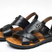 Popigist новые летние мужские сандалии 3 вида цветов классические модные модели сандалии pu сандалии оптом мужские кожаные сандалии