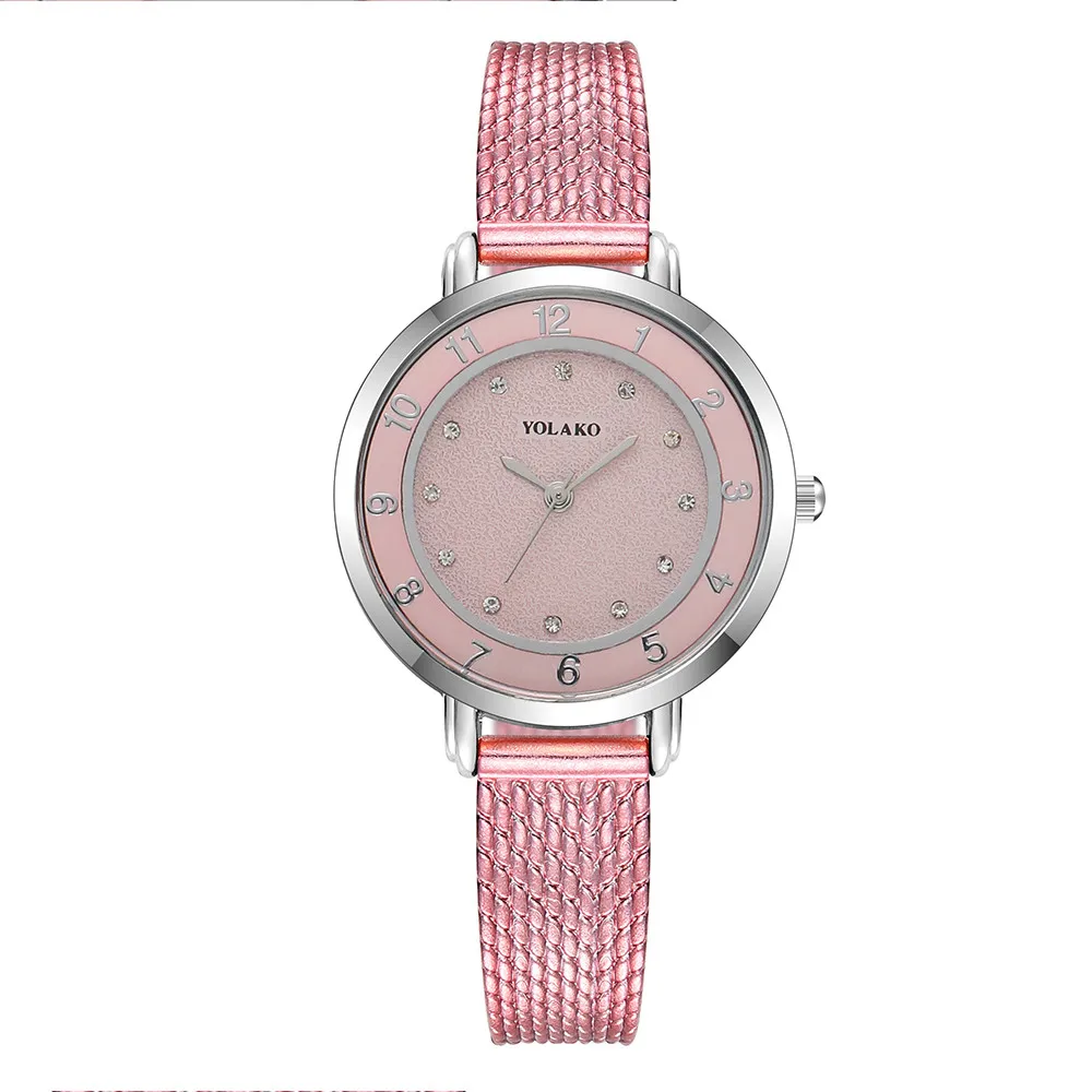 YOLAKE кварцевые наручные часы Reloj hombre женские с алмазным цифровым циферблатом