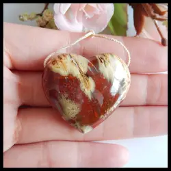 Природный камень зеленый опал модные, в форме сердца бусина-подвеска, полудрагоценные украшения ожерелье, 35x31x15 мм, 21,1 г