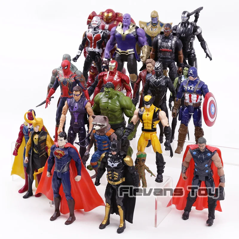 С принтами "Marvel", "Мстители", 3 Бесконечная война танос Железный человек Капитан Америка черный пантера Звездный лорд ПВХ Фигурки игрушки 24 шт./компл