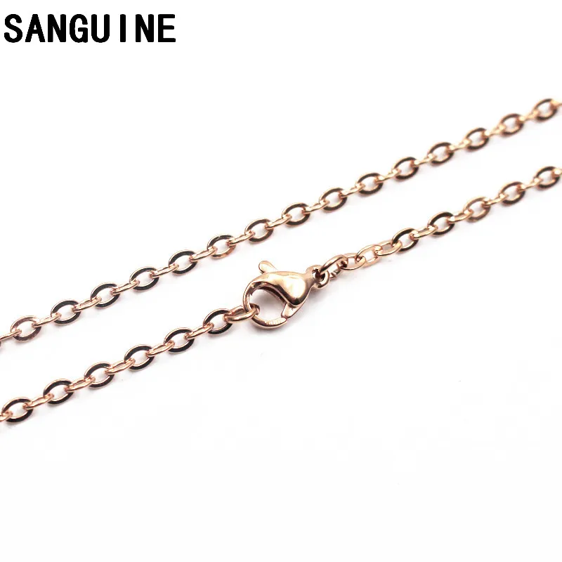 

5pcs/lot Stainless Steel Lobster Clasp Chain Rose Gold Classic Chains 50cm Necklace For Floating Locket Women Jewelry