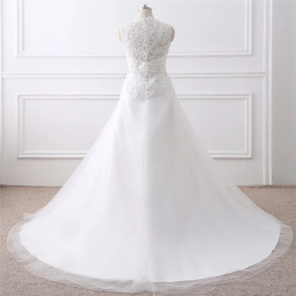 Elnorbridal настоящая фотография скромные Большие размеры недорогие свадебные платья Vestidos De Noiva максимальный размер свадебные платья для полных невесты