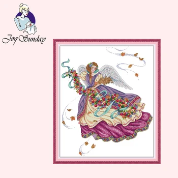 

Joy Sunday,Purple angel,Cross Stitch embroidery Set,Needlework counted cross-stitch patterns,Cartoon pattern cross stitch kit