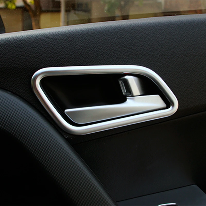 SHCHCG ABS Matte font b Interior b font Door Bowl Cover Trims Hand clasping Ring Frames