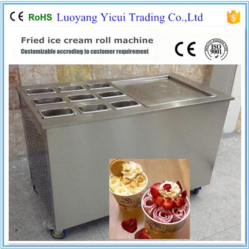 Stainless steel ice cream roll making machine with single panice cream