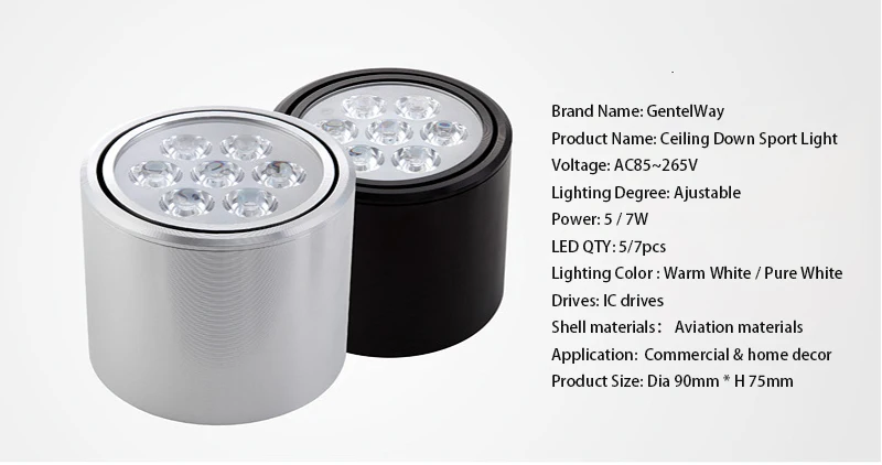 5w 7w ceilingdown lamp