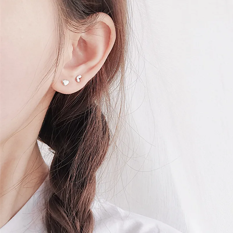 SE-E9052 E5826 LBLS Earings Real 925 Sterling Silver Earrings Small Heart Jewelry Stud Earrings Silver Earrings for Girls Women Kids Lady Female 1