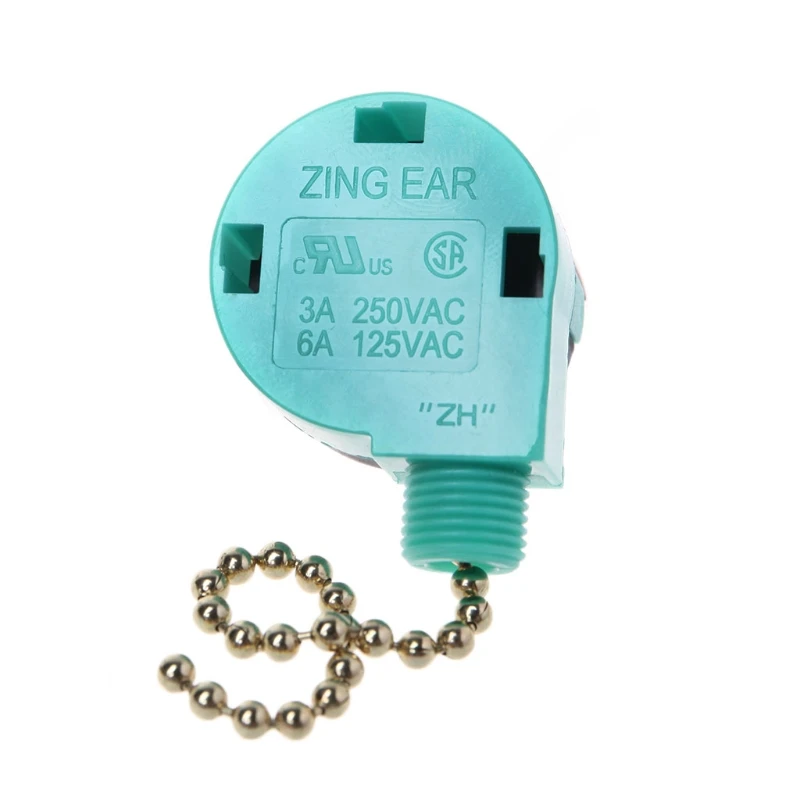 

3A/250V 6A/125V Zipper Switch 3 Speed Pull Chain Control Nickel Fan Wall Switch Mar28