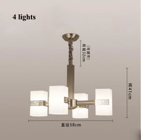 Современные никелевые металлические светодиодные люстры для гостиной, стеклянные светодиодные подвесные люстры, светильники для столовой, подвесные светильники - Цвет абажура: 4 lights