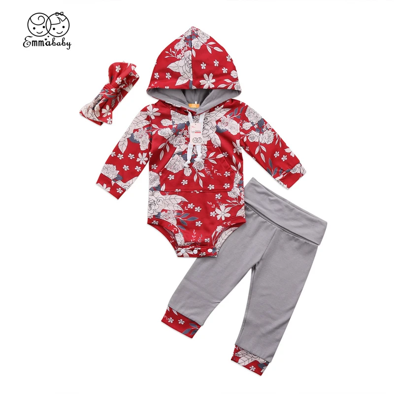 Emmababy Infant Baby Girls clothing spring long sleeve Floral Cotton