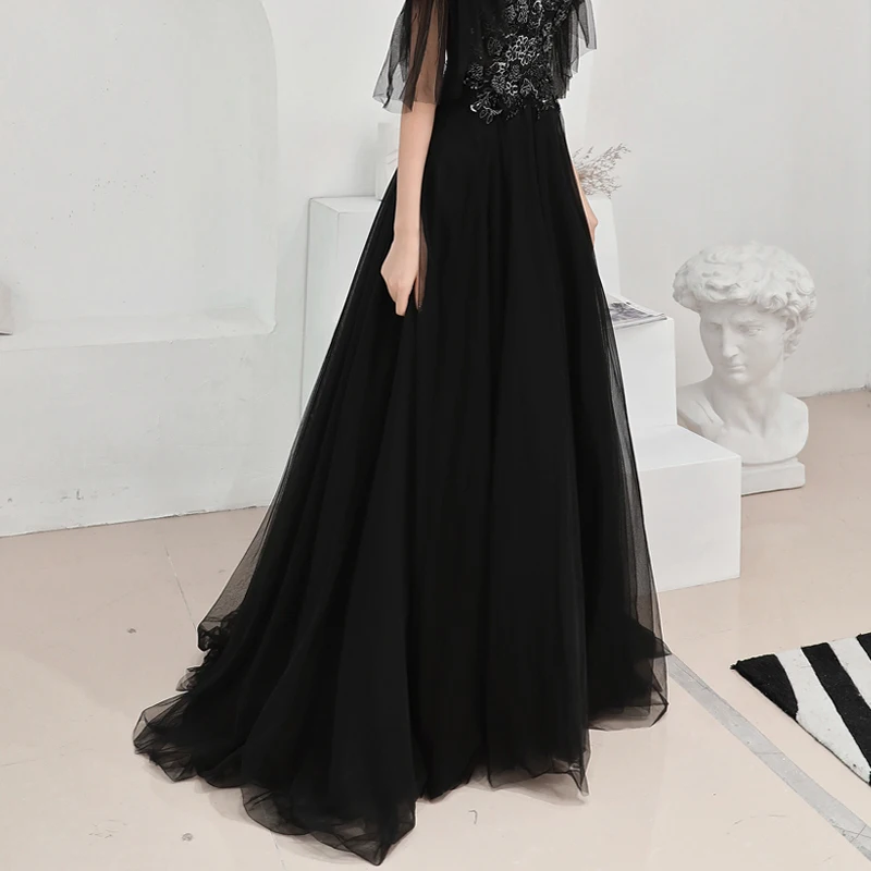 Vestidos De Gala, черное сексуальное платье без спинки, без рукавов, длинного размера плюс, v-образный вырез, платья для женщин, вечерние, вечерние, тонкие, на бретельках, платье для выпускного вечера E562