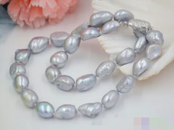 

02820 gray baroque freshwater cultured pearl necklace