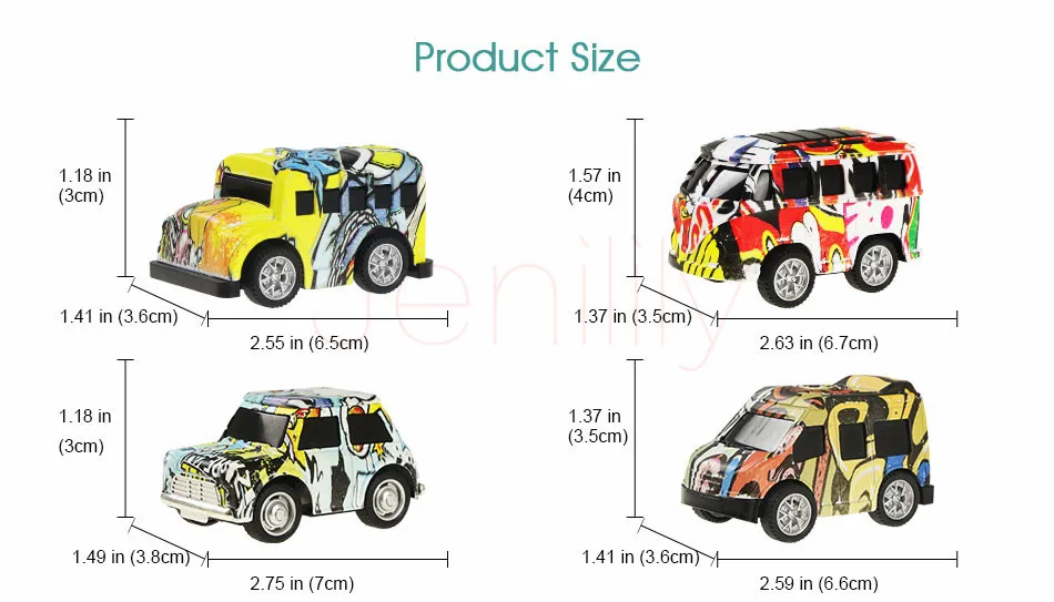 8 pcs/set Graffiti Style Alloy Car Pull Back Diecast Model Toy Vehicle Educational Toys Christmas Birthday Gift Boys Children