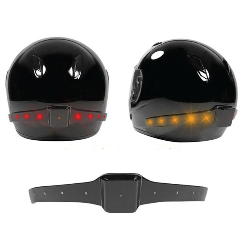 Wireless Motorcycle Motorbike Helmet LED Safety Light Brake Lights Turn Signal Indicators-in