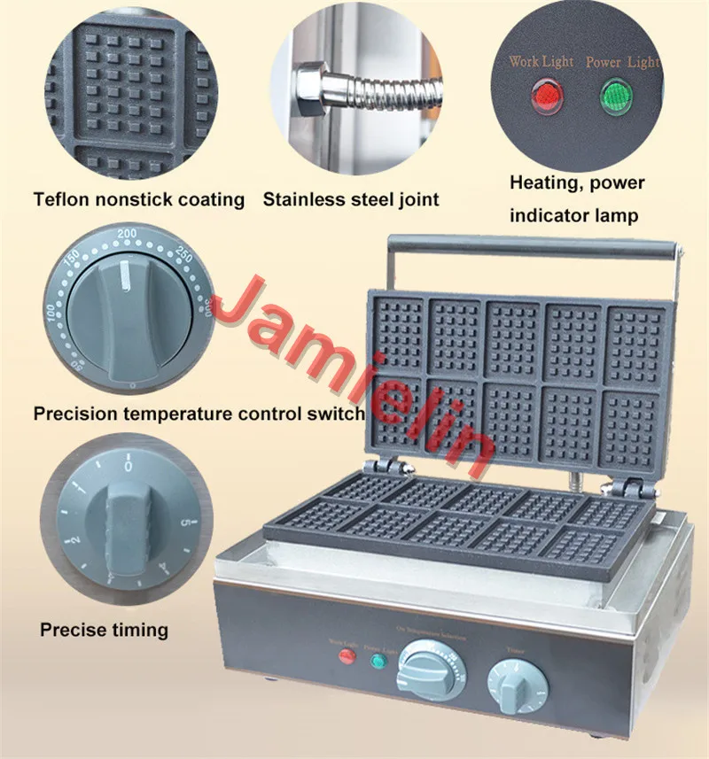 Jamielin коммерческих 10 шт вафельная машина Waffle Маффин плита квадратная вафельница чайник для продажи