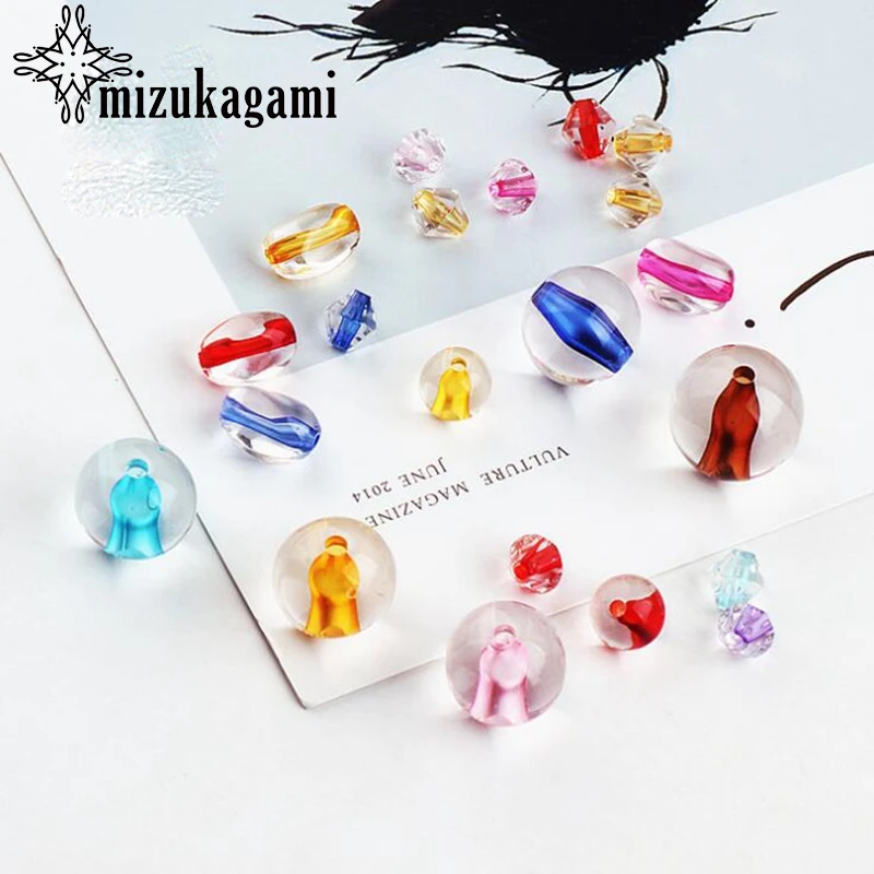 

Perforated Transparent Color Round Ball Beads For DIY Necklace Jewelry Making Finding Accessories