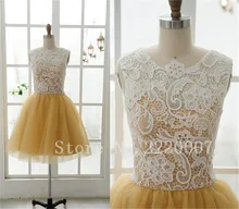 Hübsche Spitze Kurze Abendkleid Short Mini Chiffon-Billig Kurzen Abendkleid Appliques A Line Flügelärmeln Cocktailkleid