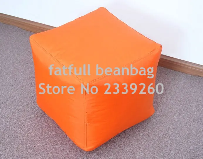 Чехол только без наполнителя-красный куб bean сумка для ног, полиэстер водонепроницаемый beanbag сиденье - Цвет: orange