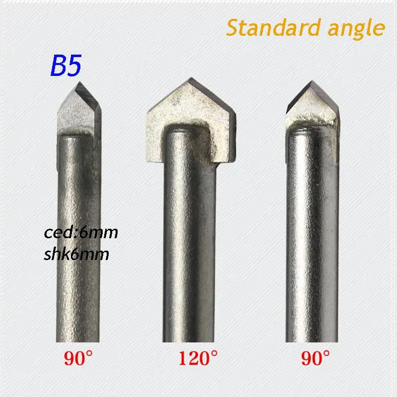 

1pc standard 90 degree 6*6mm angle alloy Router Bits CNC engraving cutter Stone Carving Tools