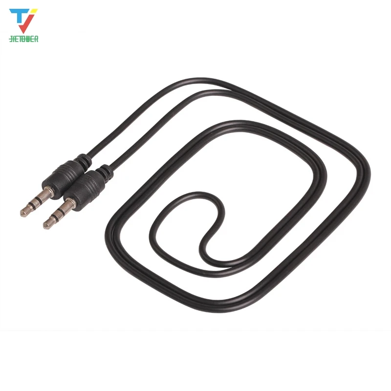 1000pcs lot Wholesale 3 5 Mm Pin To 3 5 Mm Pin Male To Male Stero Audio Cable Headphone Jack Black Color wholesale cheap