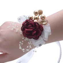 Wedding Corsage Hand Hand Corsage Flowers Flower Bracelet For Bridesmaids Wrist Corsages Accessories Wedding Hands Corsage