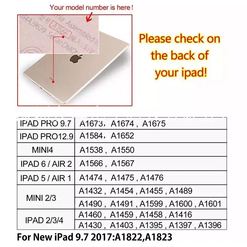 Ультратонкий кожаный чехол с принтом для Apple, iPad 9,7 A1822 A1823 A1893, чехол для планшета, откидная подставка