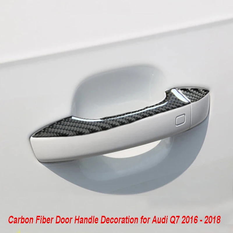 Carbon Fibre Exterior Door Handle Cover Trim Decoration