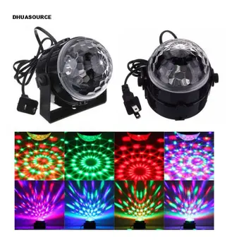 

LED RGB Stage Crystal Rotating Ball Lighting DJ Light KTV Bar Kids dancing birthday Holiday Xmas Halloween Wedding party Lights