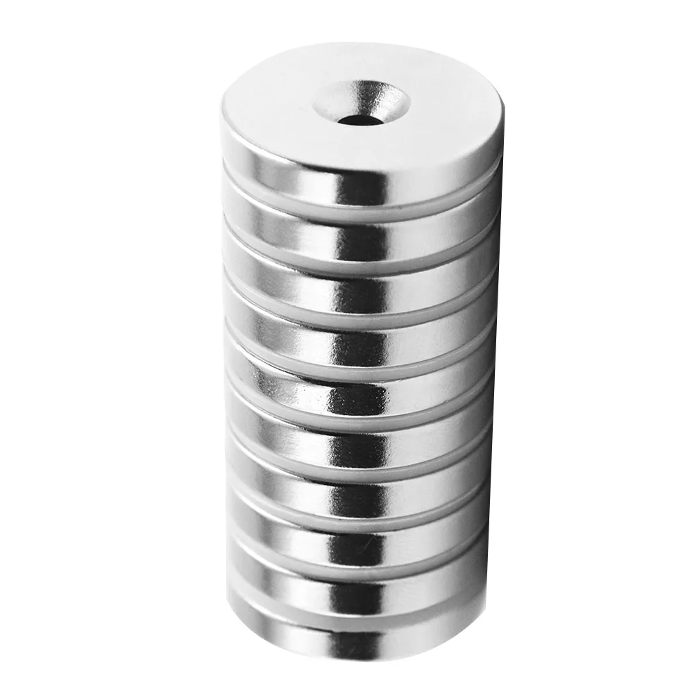 10 шт. мощный магнит в форме диска с отверстием магнит постоянный редкоземельный магнит для холодильника DIY целей искусства и ремесла