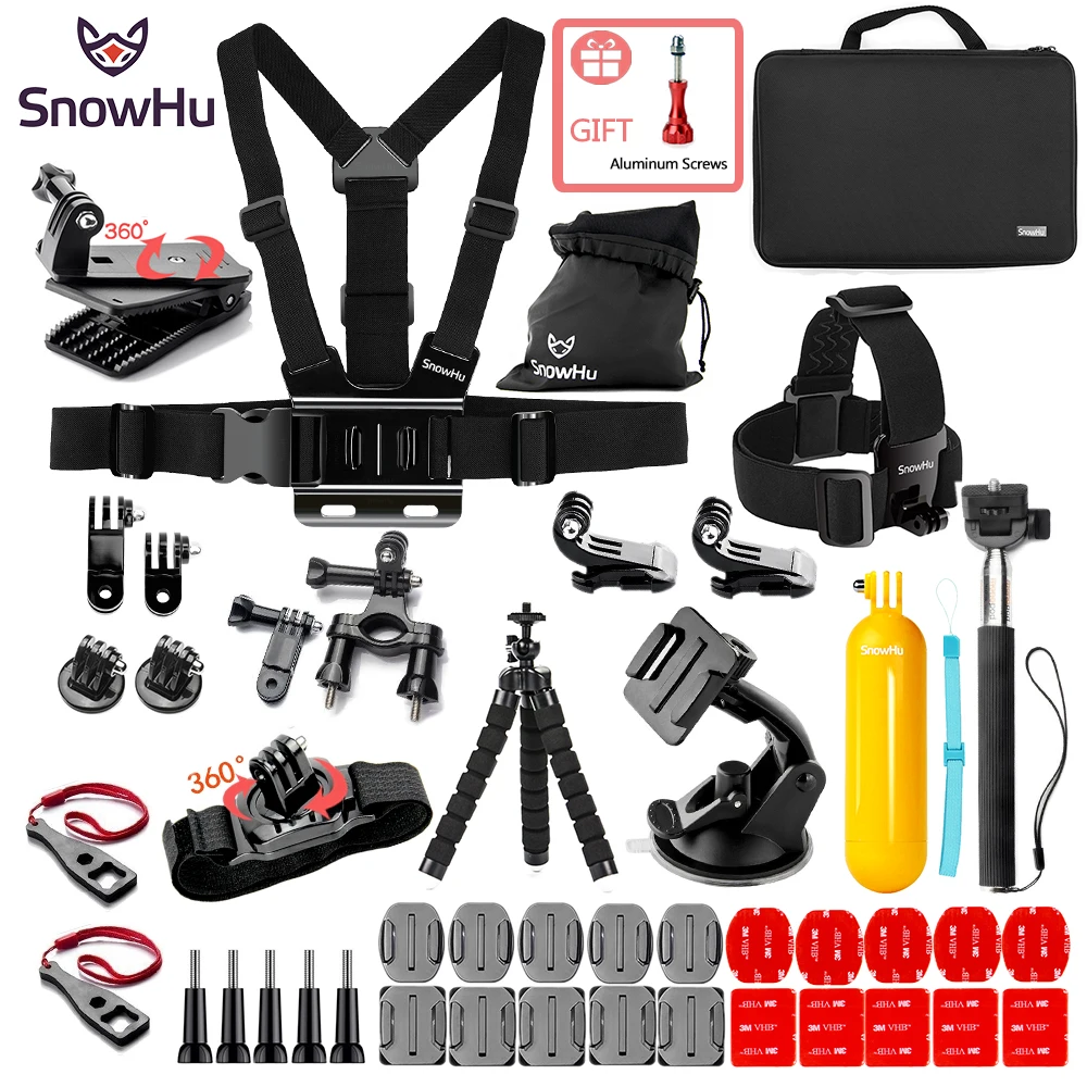 SnowHu For Action camera Gopro Accessories Head Strap Chest Harness Mount For Gopro Hero 5 3+ 4 SJ4000 xiaomi SJCAM EKEN H9 ZH85