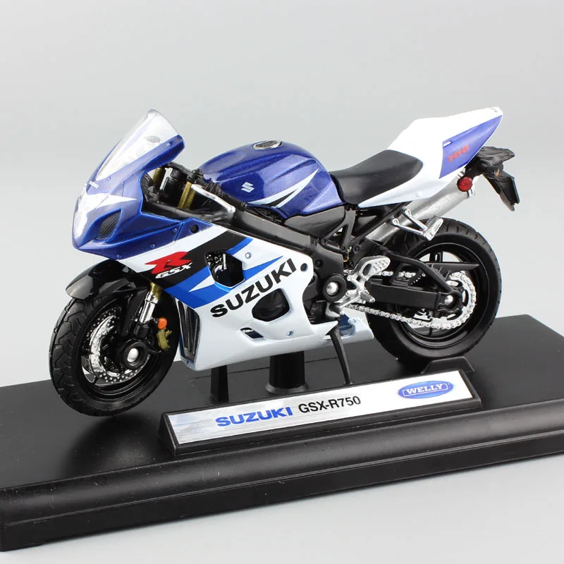 

1:18 scale children welly SUZUKI GSX R750 replica racing ride bike motorcycles Model Motocross metal miniatures car vehicle toy