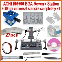 BGA Инфракрасная паяльная станция ACHI IR6500 материнская плата ремонт машины+ 27 шт. 90 мм Универсальный BGA трафареты реболлинга Base