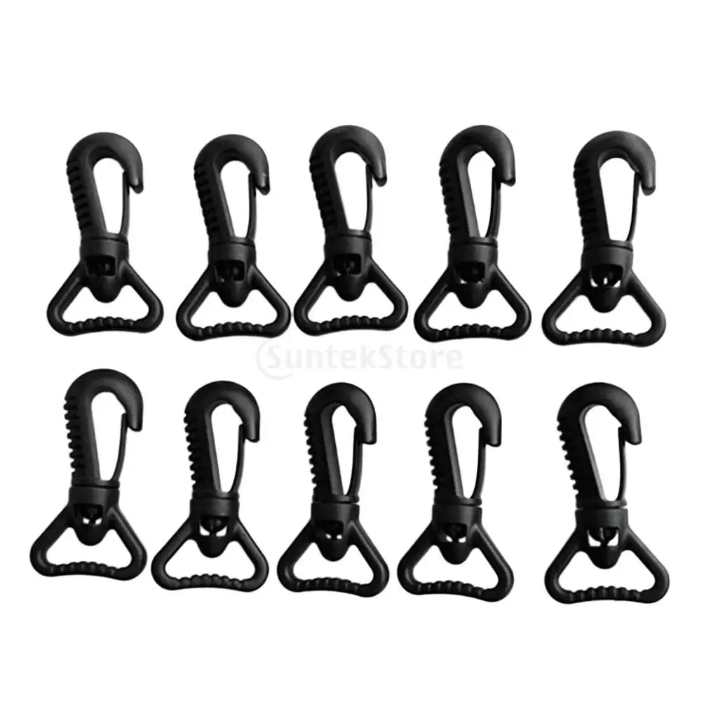 10 Pieces Scuba Diving Dive Plastic Swivel Spring Snap Hook Clip Fits