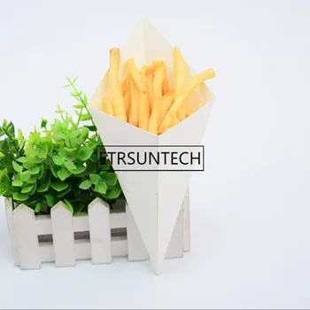 

500pcs Disposable Cone Kraft Paper French Fries Cup Fried Chicken Wings Popcorn Dessert Storage Boxes