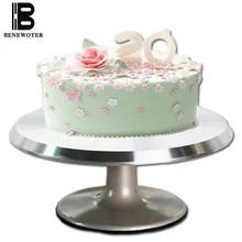 12 дюймов алюминиевый сплав Выпечка инструменты украшения торта база платформа поворотного стола круглая вращающаяся подставка для пирожных поворотная пластина